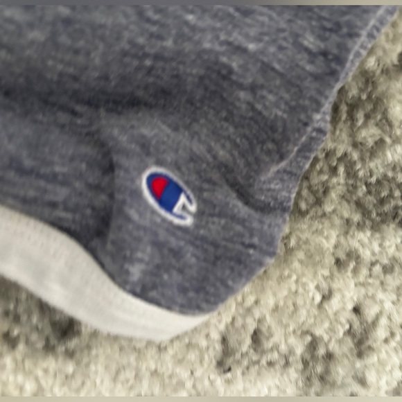 Champion Heritage Script Logo Ringer Tee Heather Gray Size: Medium - Picture 3 of 4